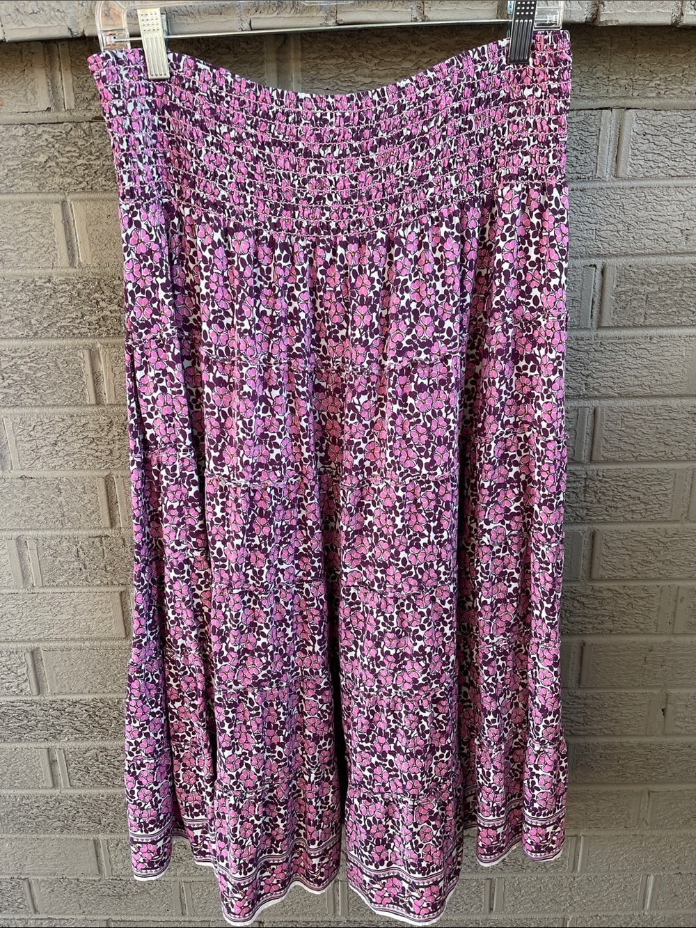Max Studio Pink and Purple Flowered Midi Skirt - size XL - Picture 2 of 7